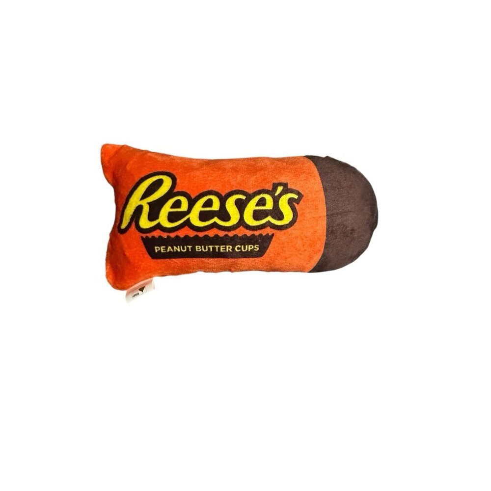 Hershey Reeses Peanut Butter Cup Dog Chew Toy Plush Squeaker Orange Small‎